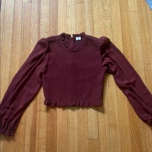 Maroon Longsleeve top from Aritzia